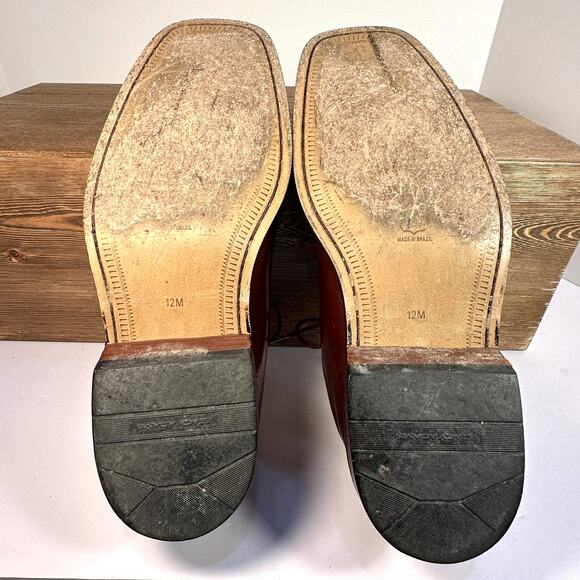 Stacy Adams ComfortFlex Leather Oxfords Mens 12M Moc Toe Dress Shoe Brazil Comfy